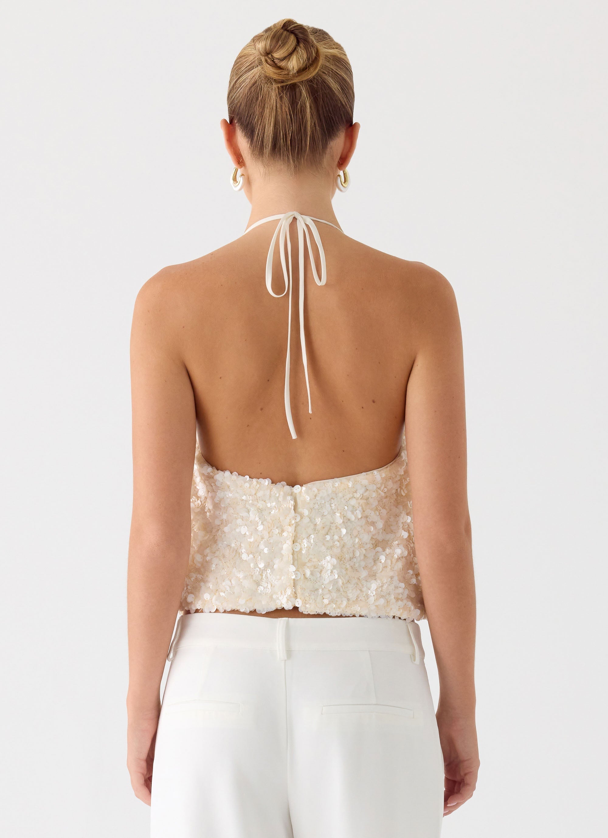Amelita Sequin Top - Ivory