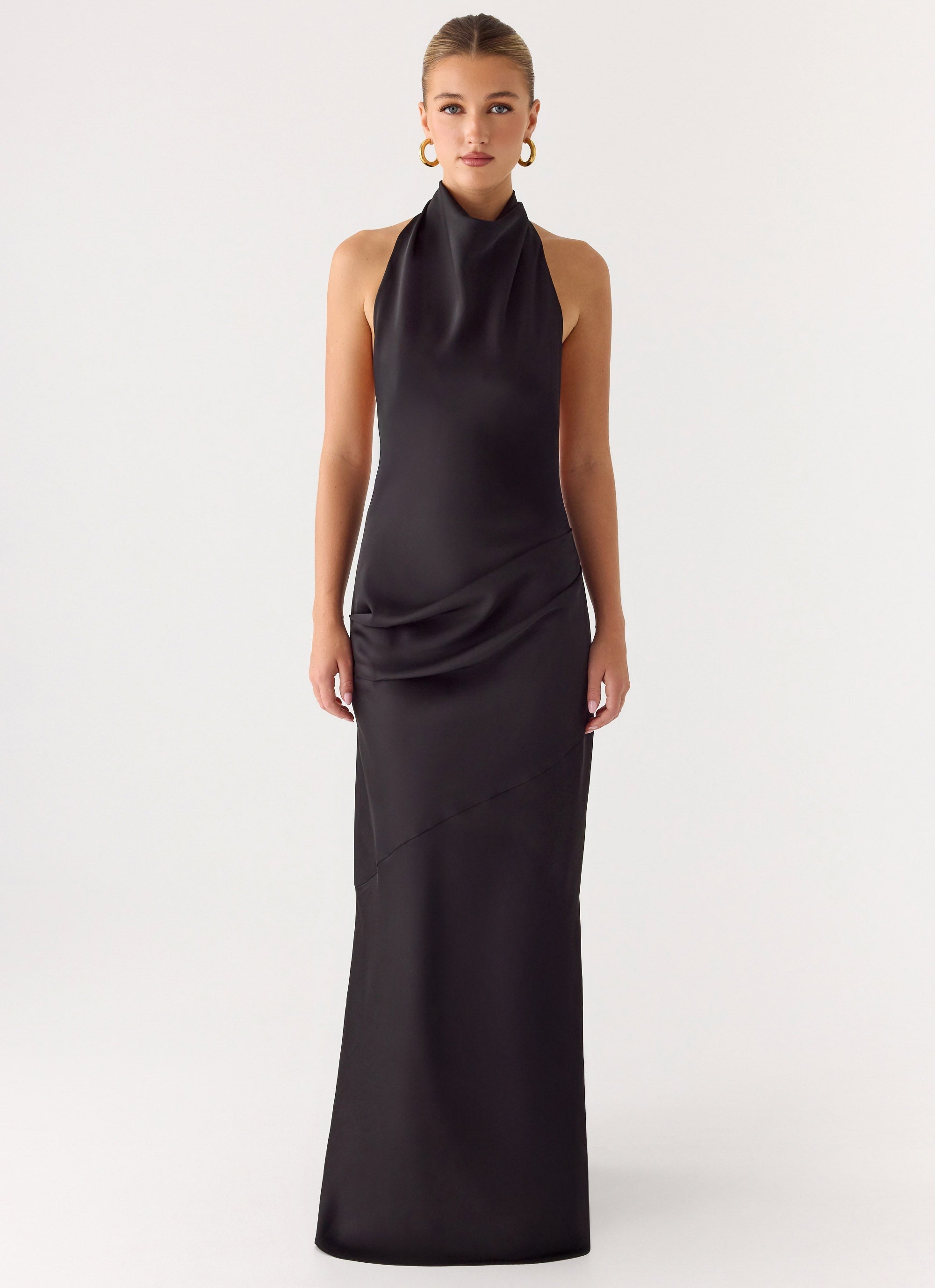 Back To Life Halter Maxi Dress - Black