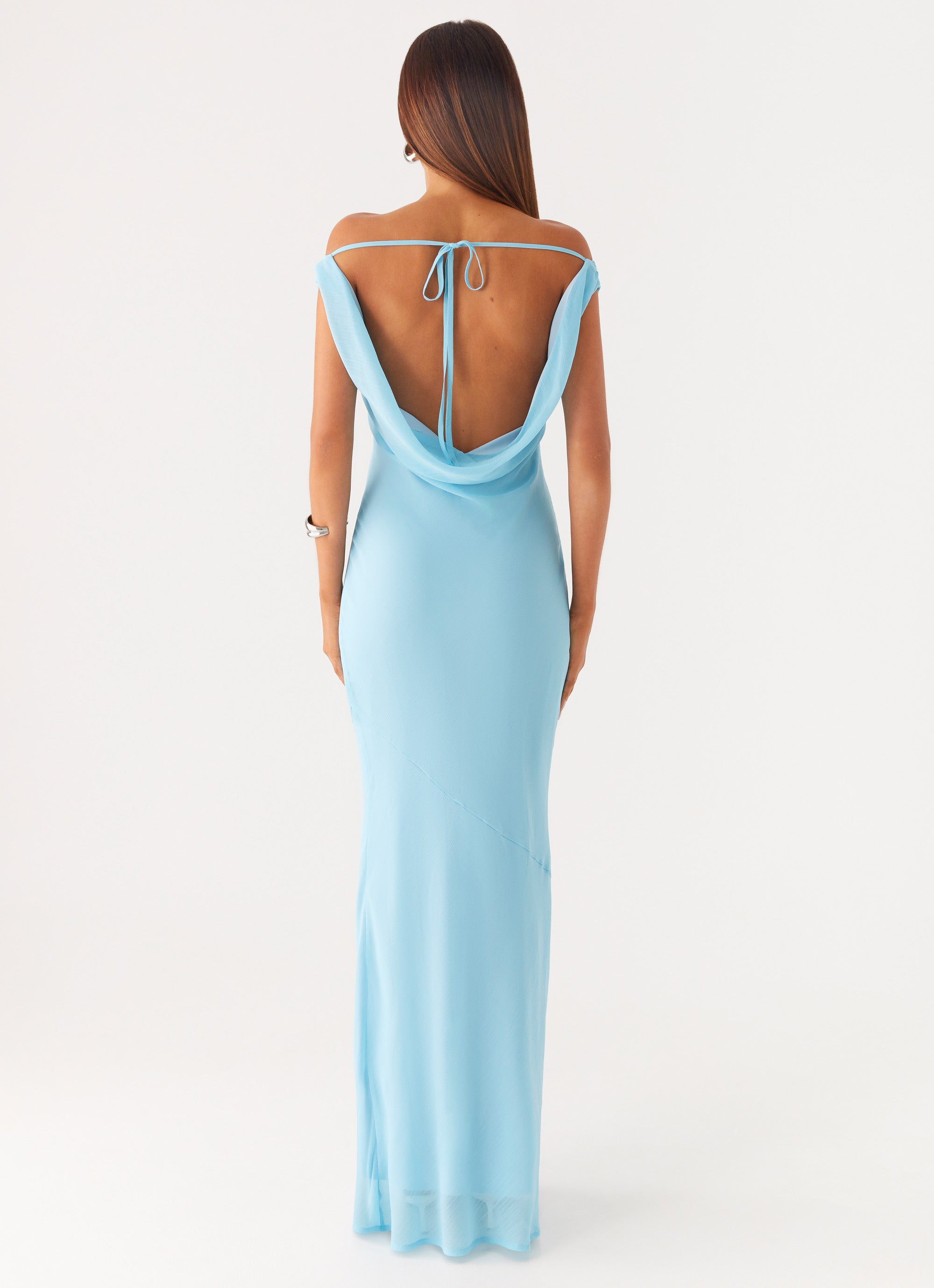 Brittany Chiffon Maxi Dress - Turquoise
