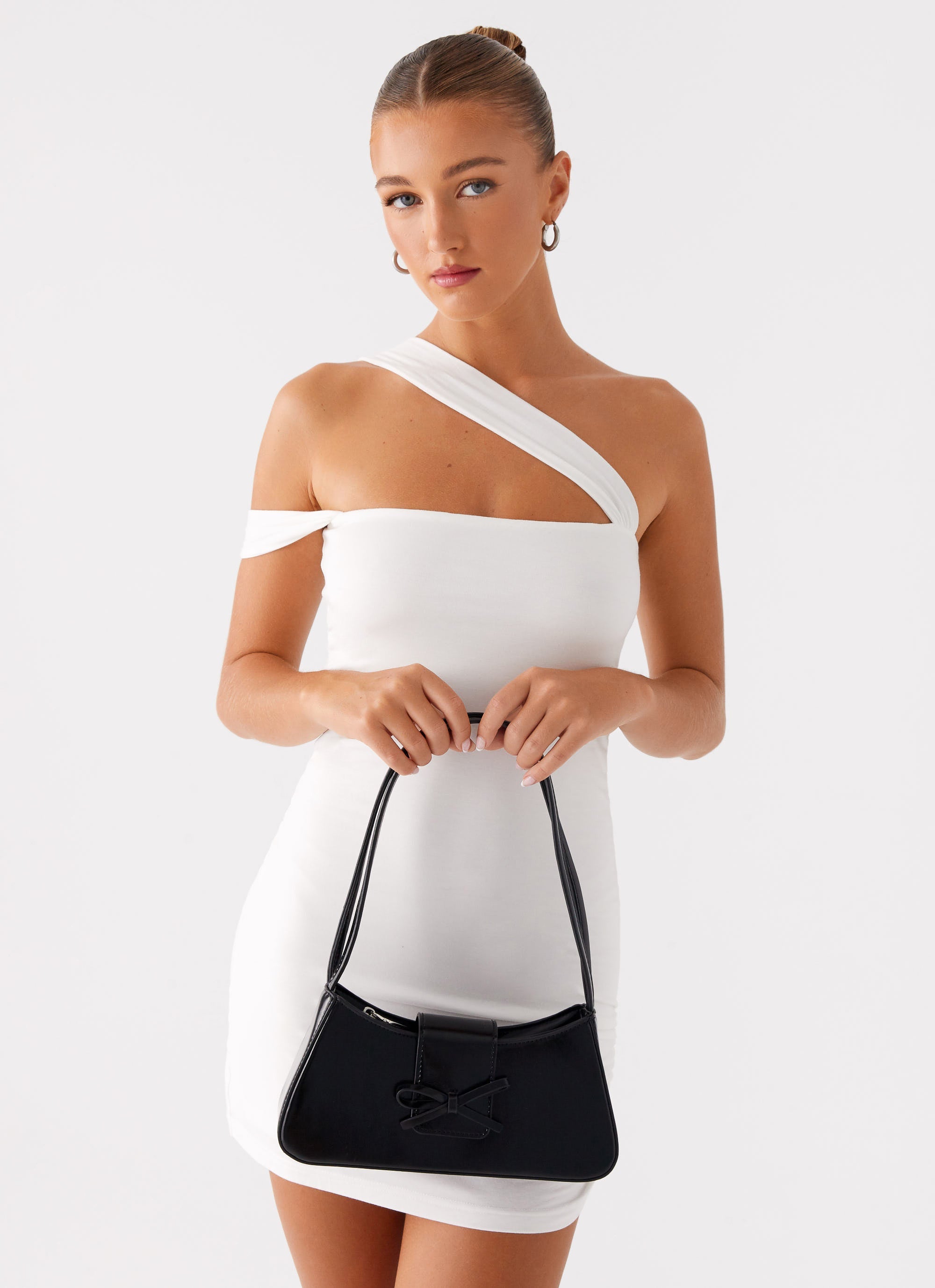 Cara Bow Shoulder Bag - Black