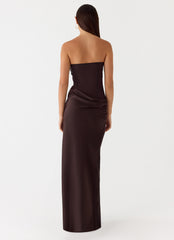 Champagne Skies Maxi Dress - Chocolate