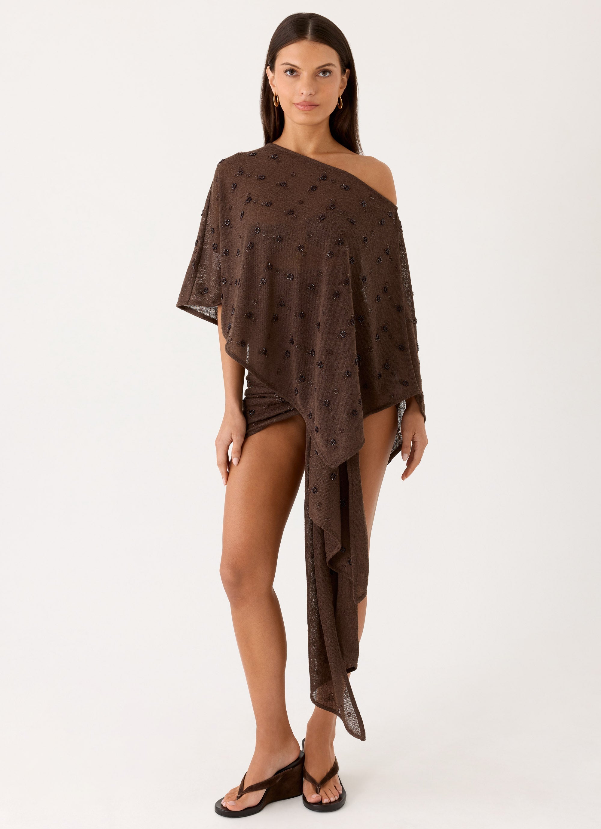 Deia Beaded Sarong - Chocolate