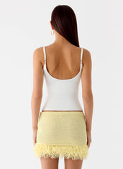 Elyssa Knit Mini Skirt - Lemon