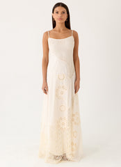 Fabienne Spliced Cotton Maxi Dress - Ivory