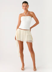 Forever Dreaming Ruffle Mini Skirt - Ivory