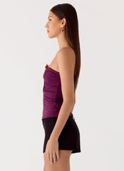 Hari Strapless Top - Plum