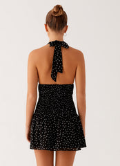 Holden Mini Dress - Black Polka Dot