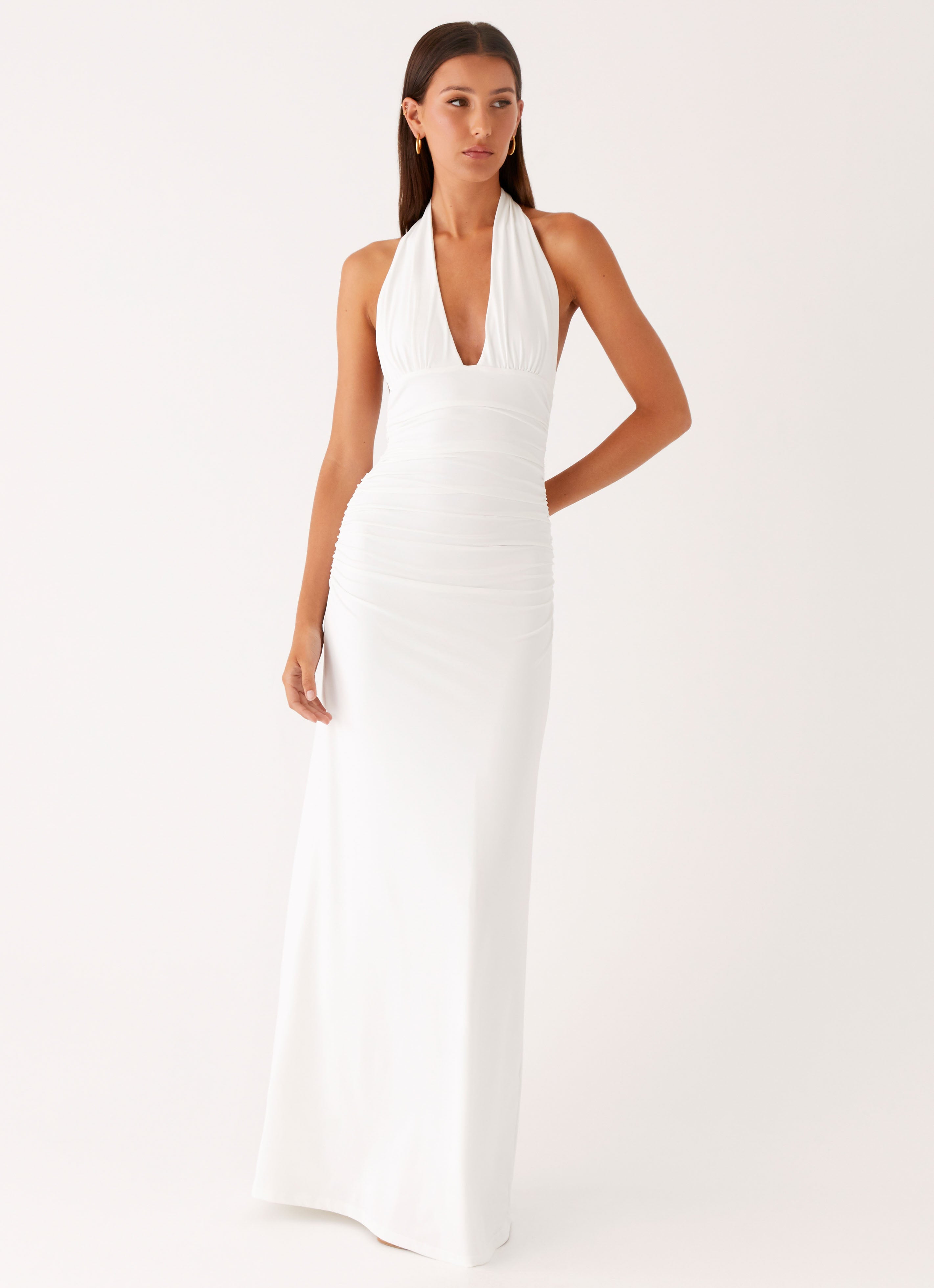 Ilaria Halter Maxi Dress - White