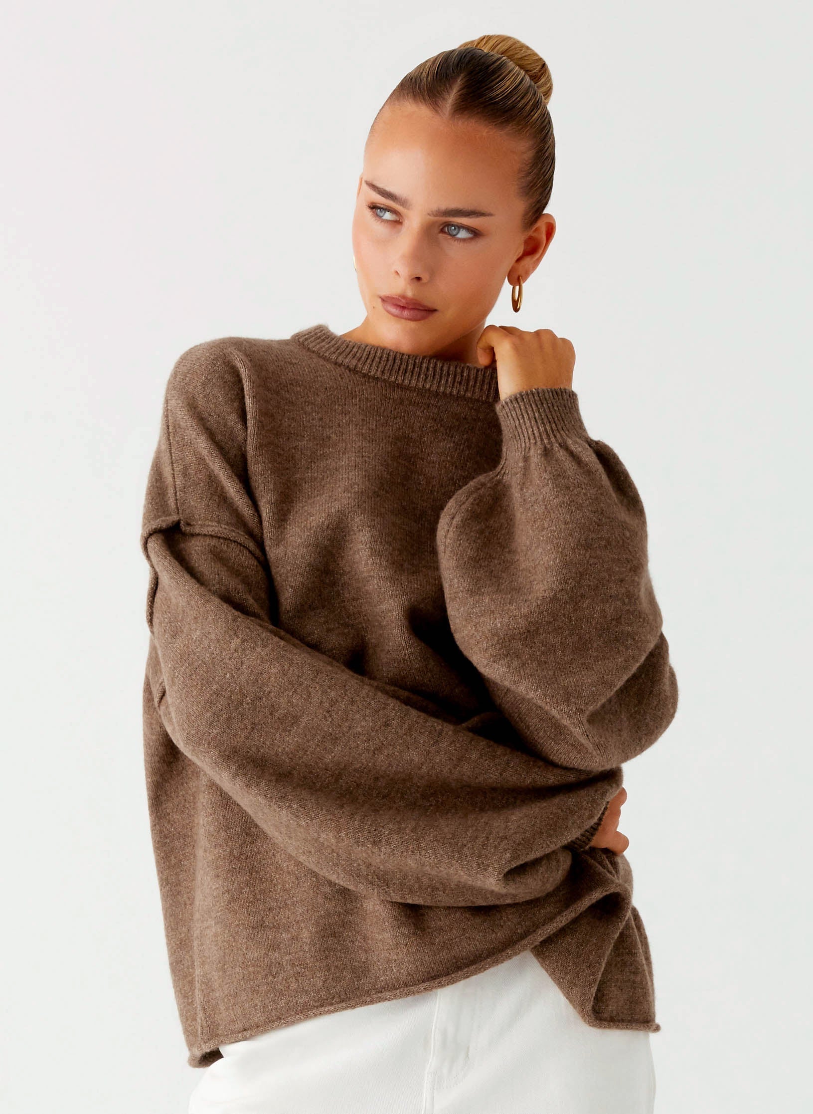 Jack Oversized Knit Sweater - Tan Marle
