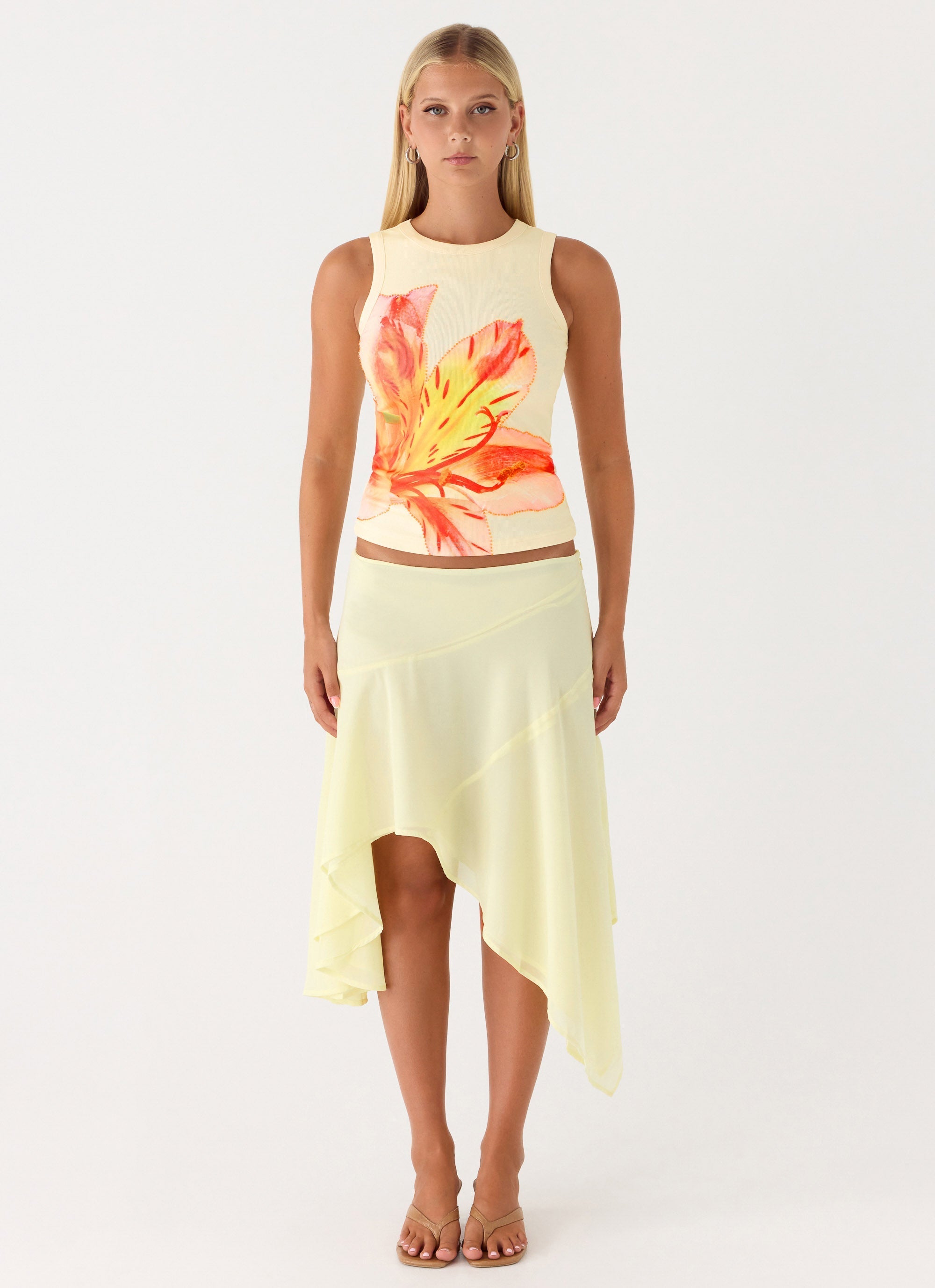Jacqui Beaded Tank Top - Yellow