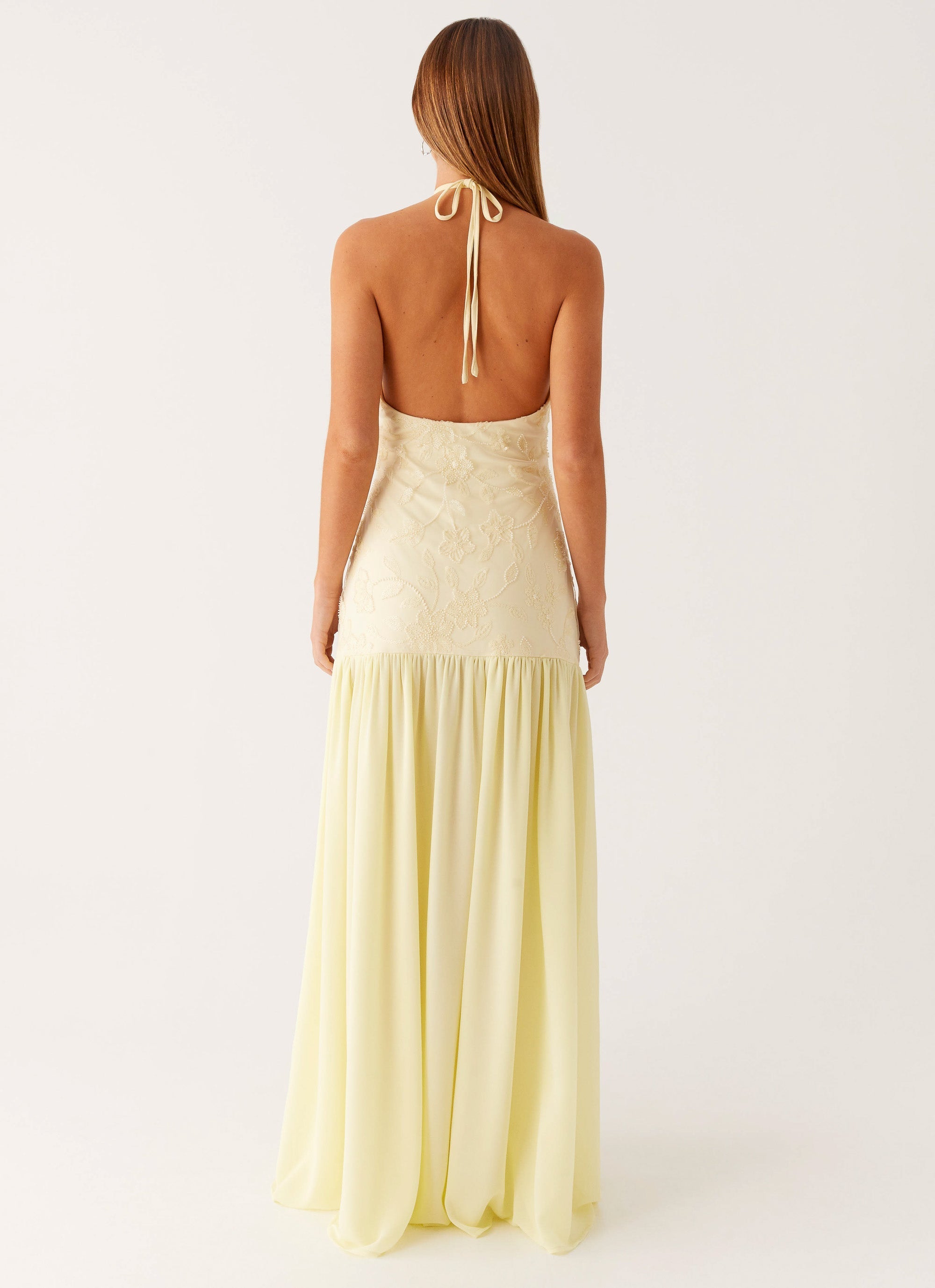 Janelle Beaded Maxi Dress - Yellow