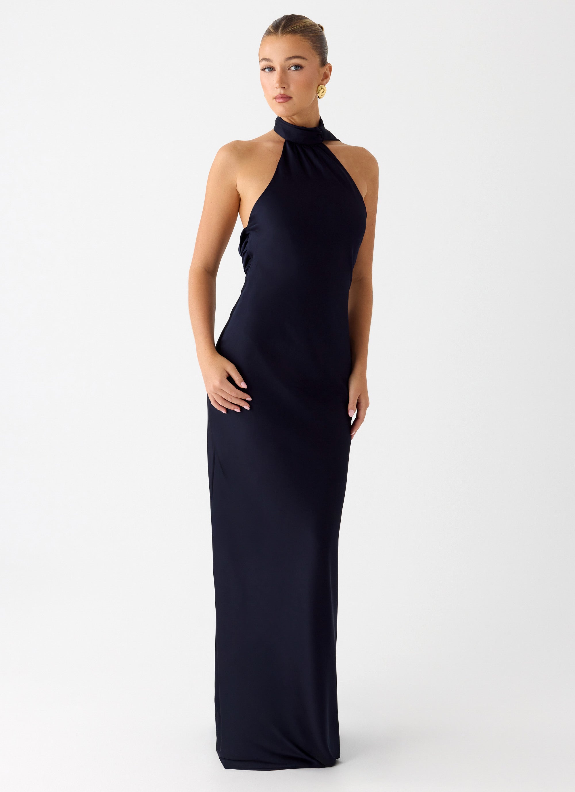 Keena Scarf Maxi Dress - Navy
