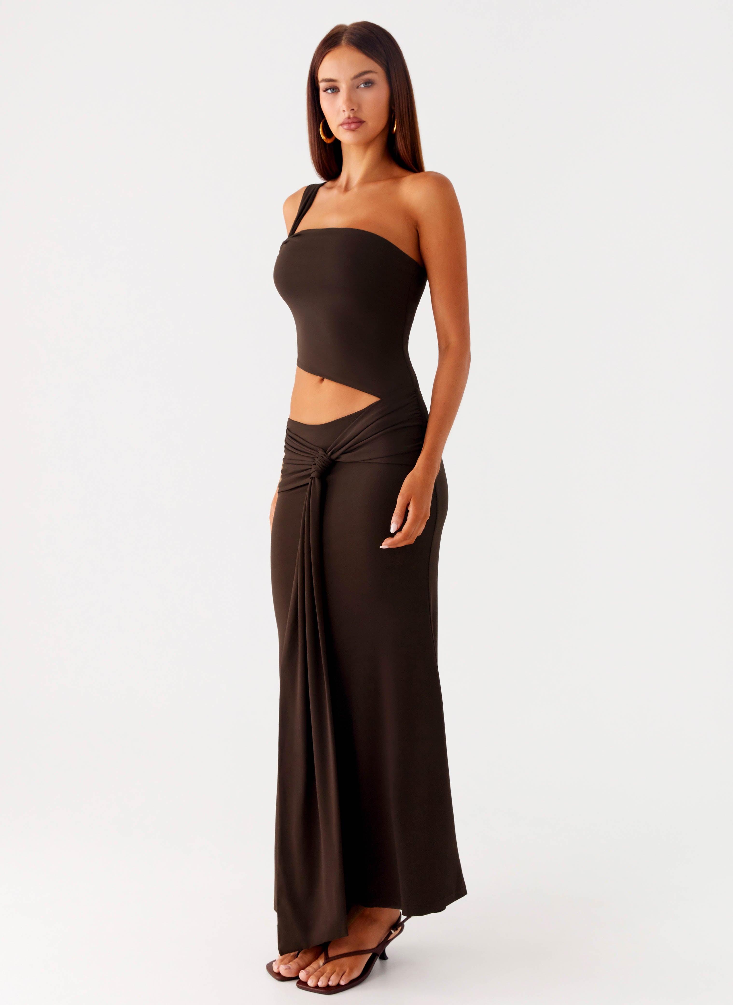 Luara Cut Out Maxi Dress - Chocolate