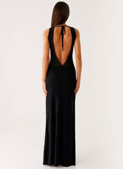 lyria Mesh Maxi Dress - Black