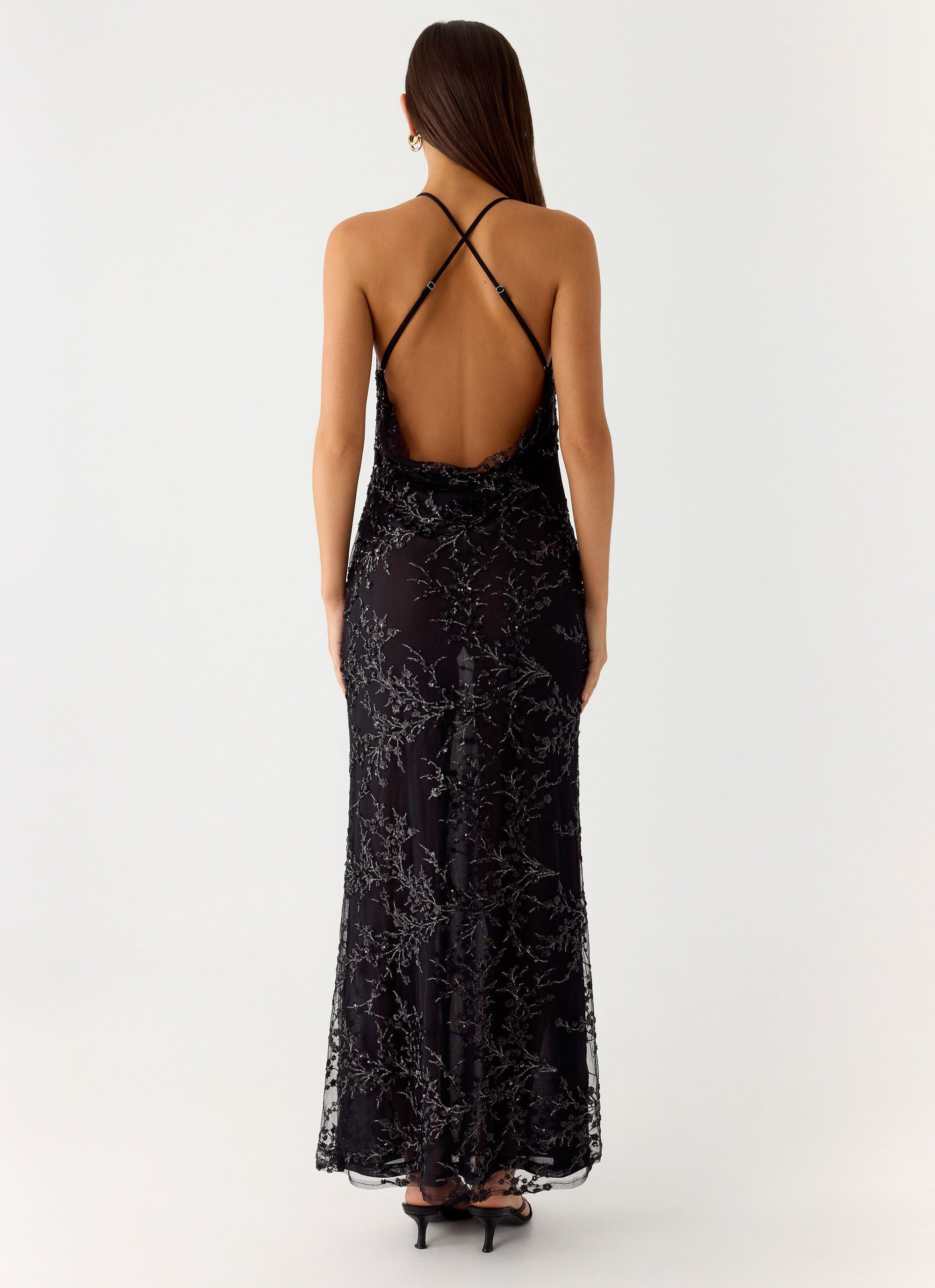 Mayim Sequin Maxi Dress - Black