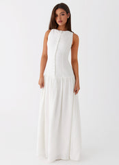 Meggie Linen Maxi Dress - White