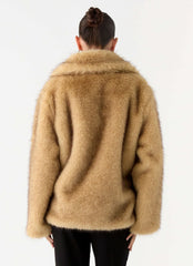 Milika Faux Fur Coat - Beige
