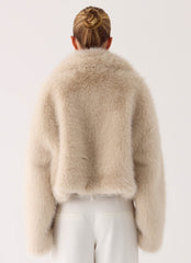 Moonscapes Faux Fur Jacket - Ivory