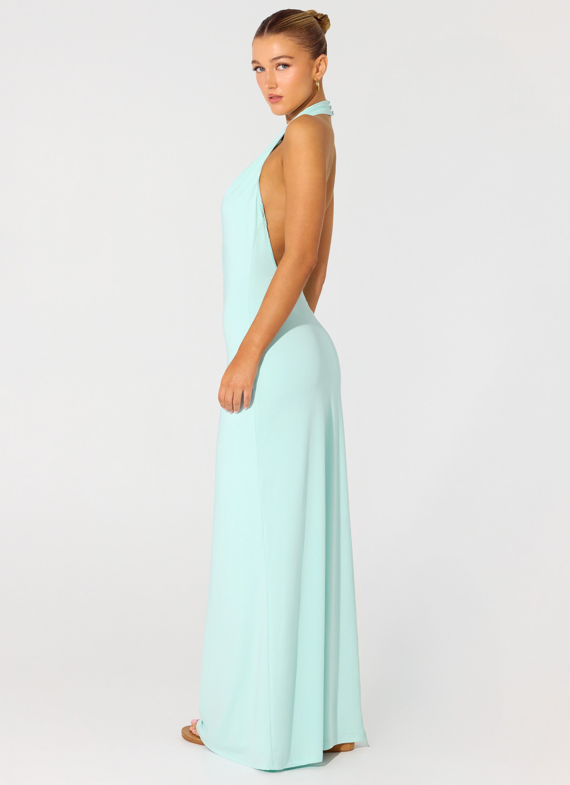 Mougleta Backless Maxi Dress - Aqua