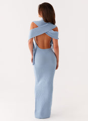 Raine Knit Maxi Dress - Blue
