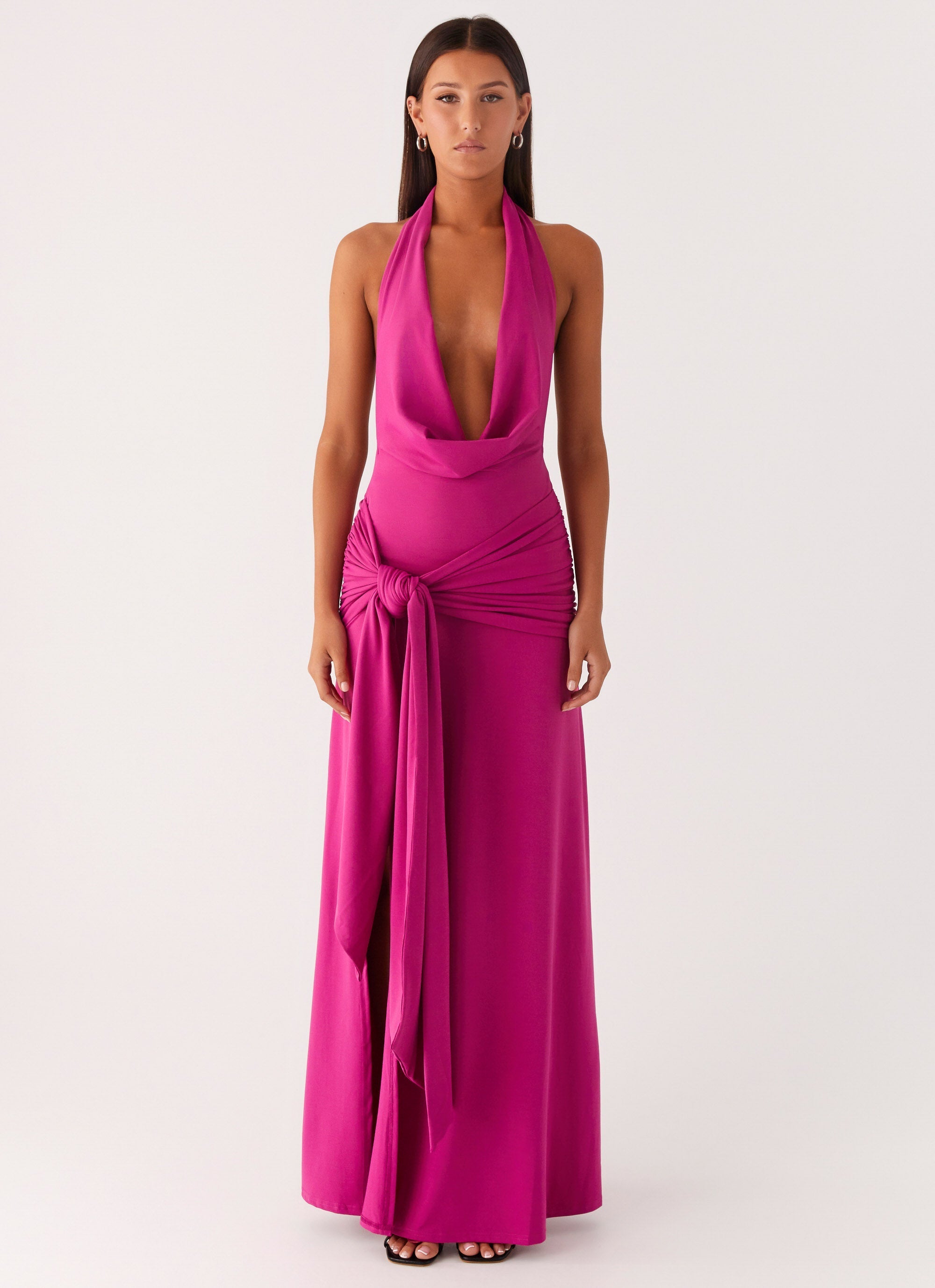 Rowan Ray Cowl Maxi Dress - Fuchsia