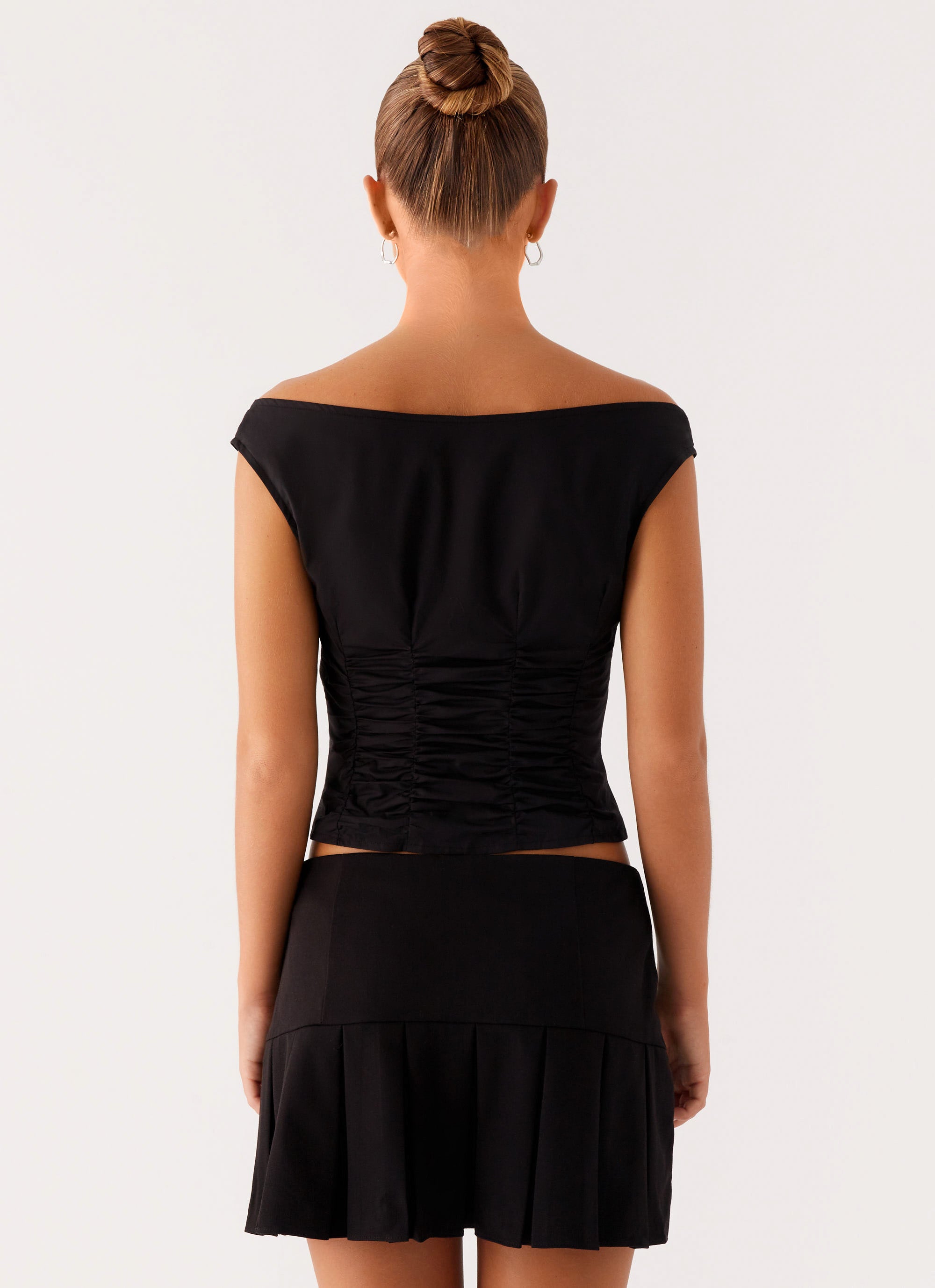 Shelby Pleated Mini Skirt - Black