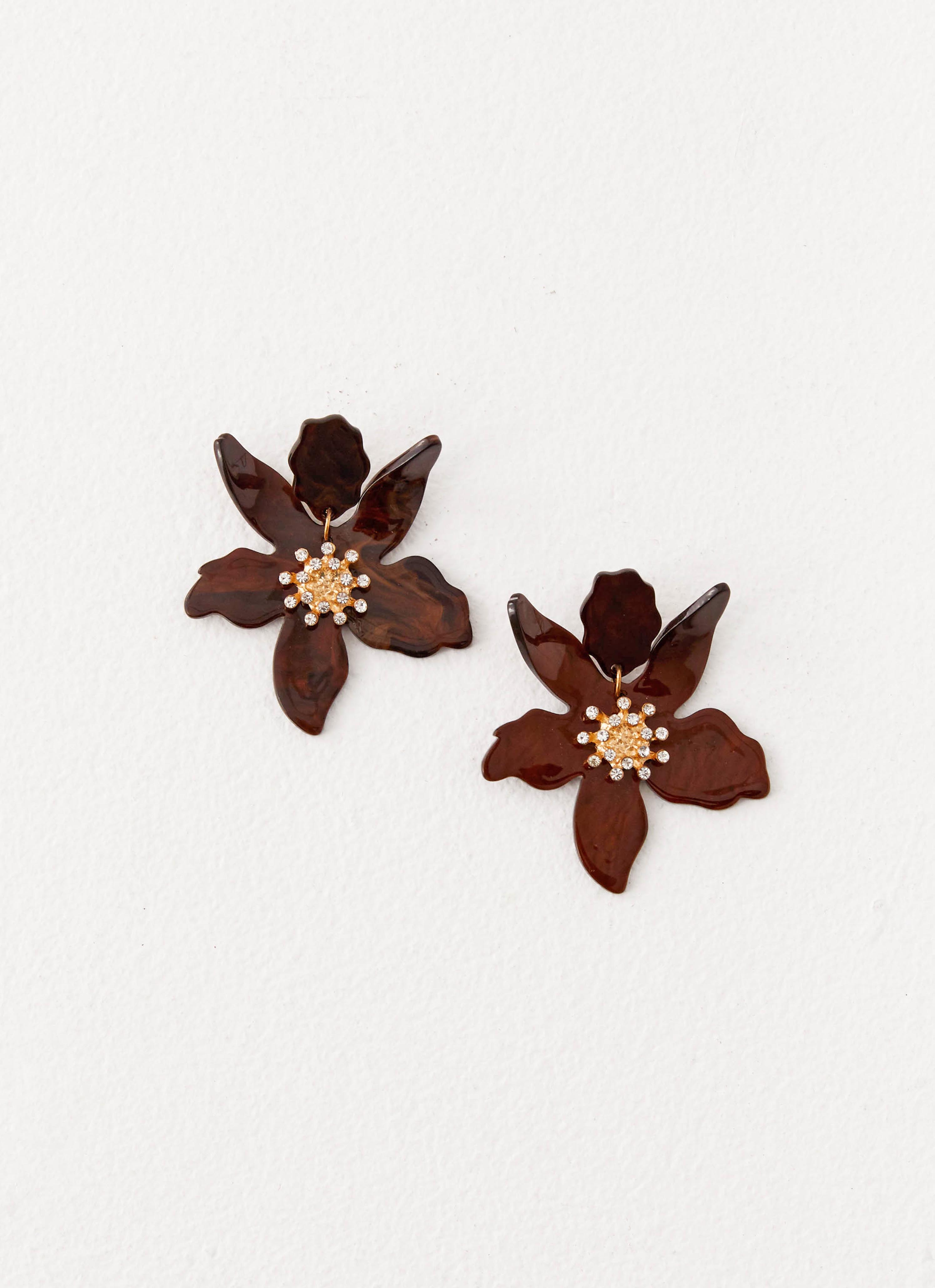 Siesta Flower Earrings - Brown