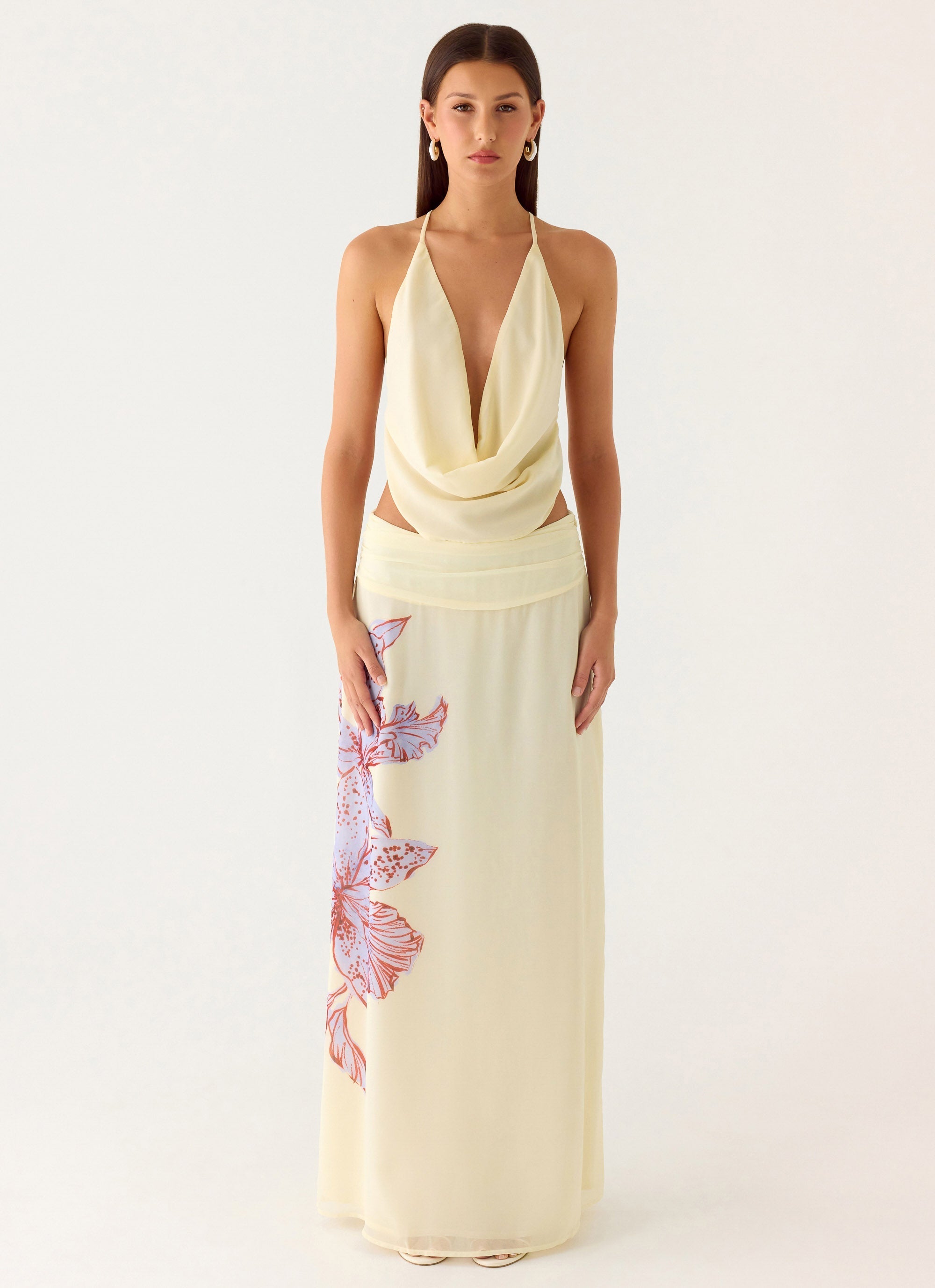 Sweet Charm Cowl Neck Top - Ivory