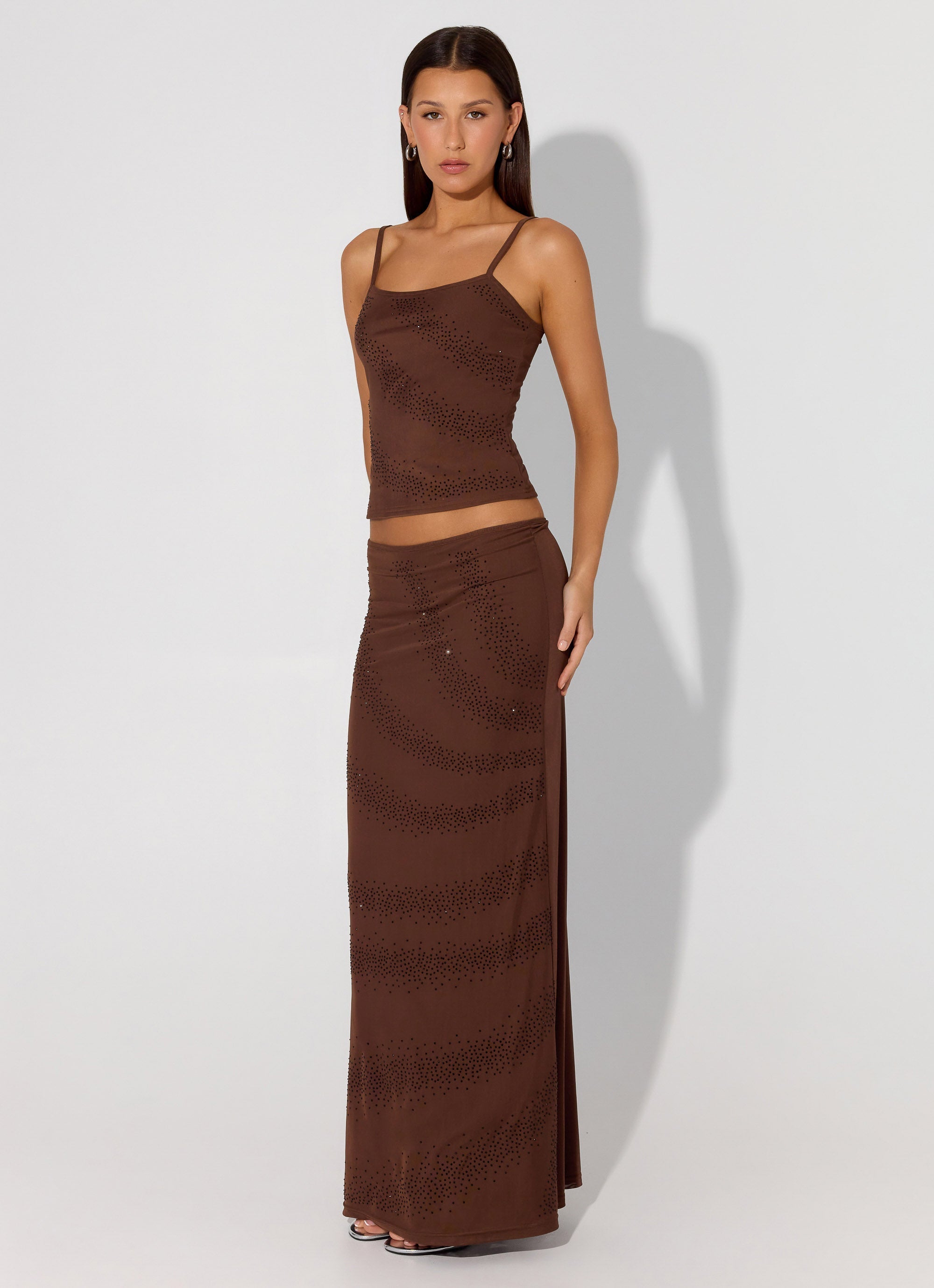 Sweet Sky Beaded Top - Chocolate