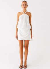 Switch Up Halter Mini Dress - Ivory