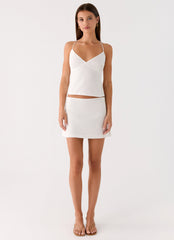 Under Heat Mini Skirt - White