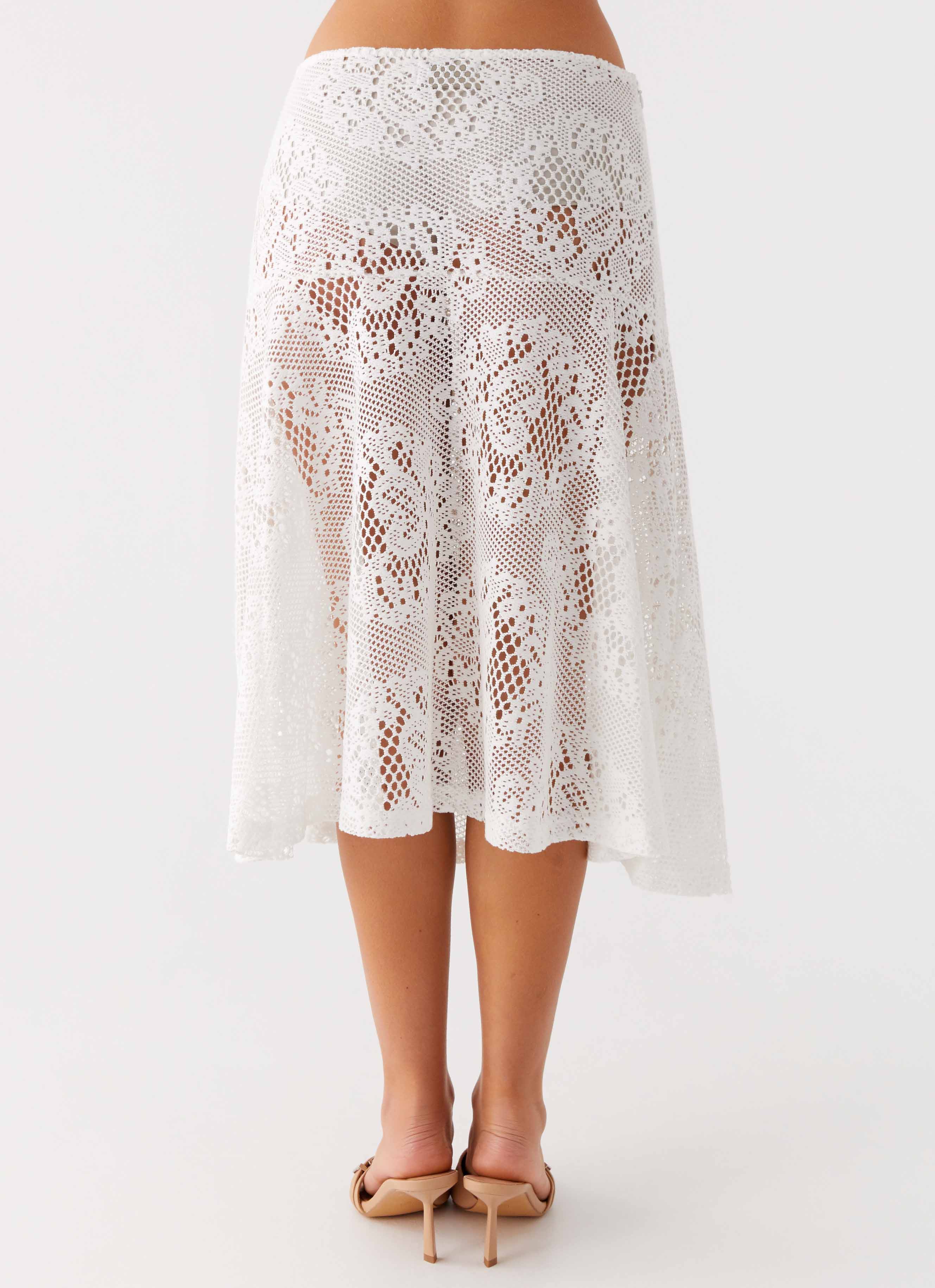 Virelle Lace Midi Skirt - Ivory