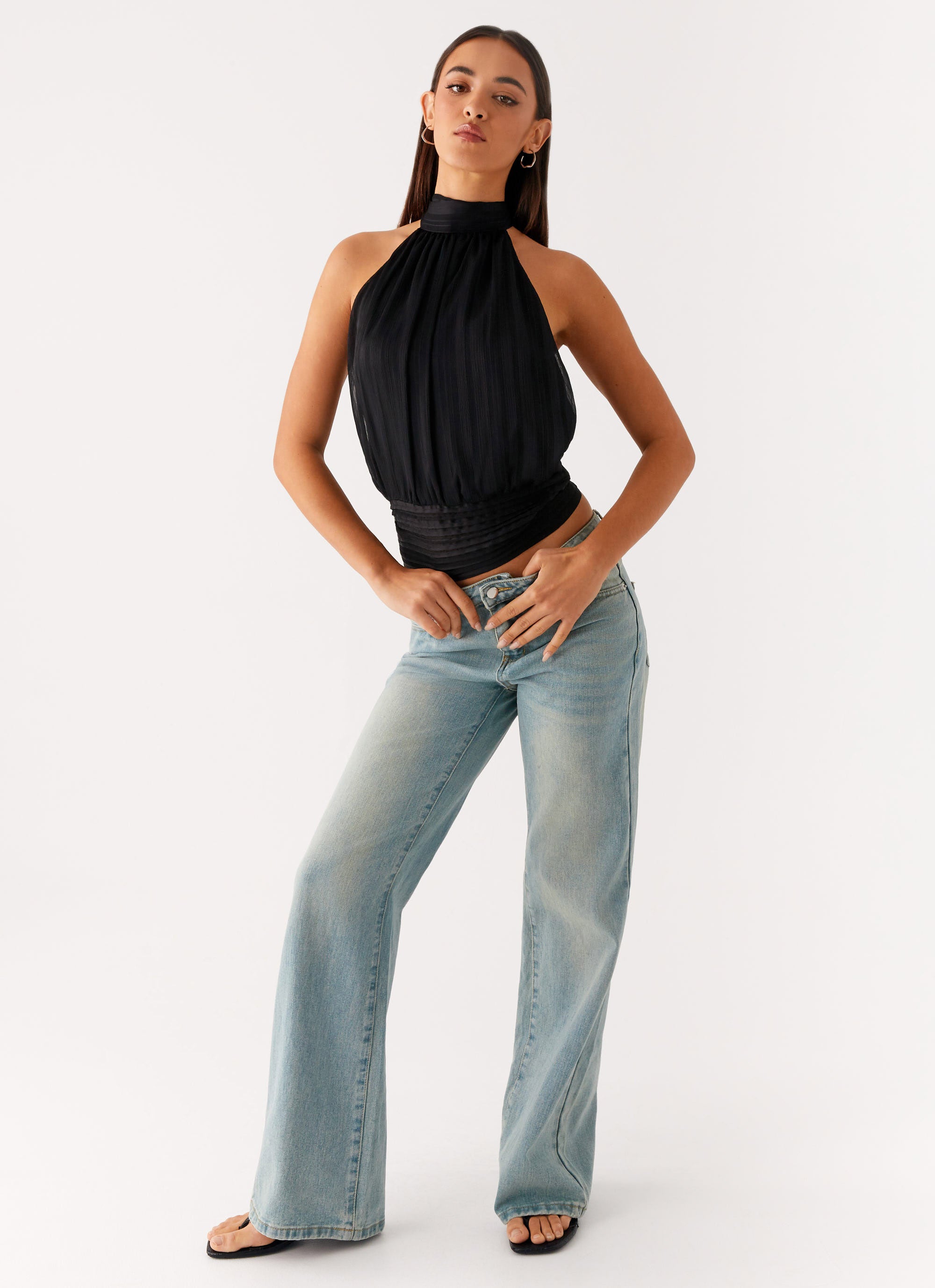 Willow Chiffon Top - Black